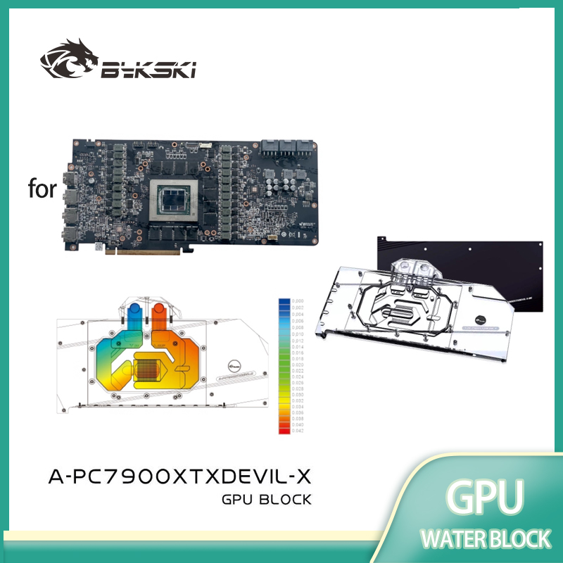 Rx 7900 Xtx 24Gb Video Card - Bykski A-PC7900XTXDEVIL-X bloc d'eau GPU pour