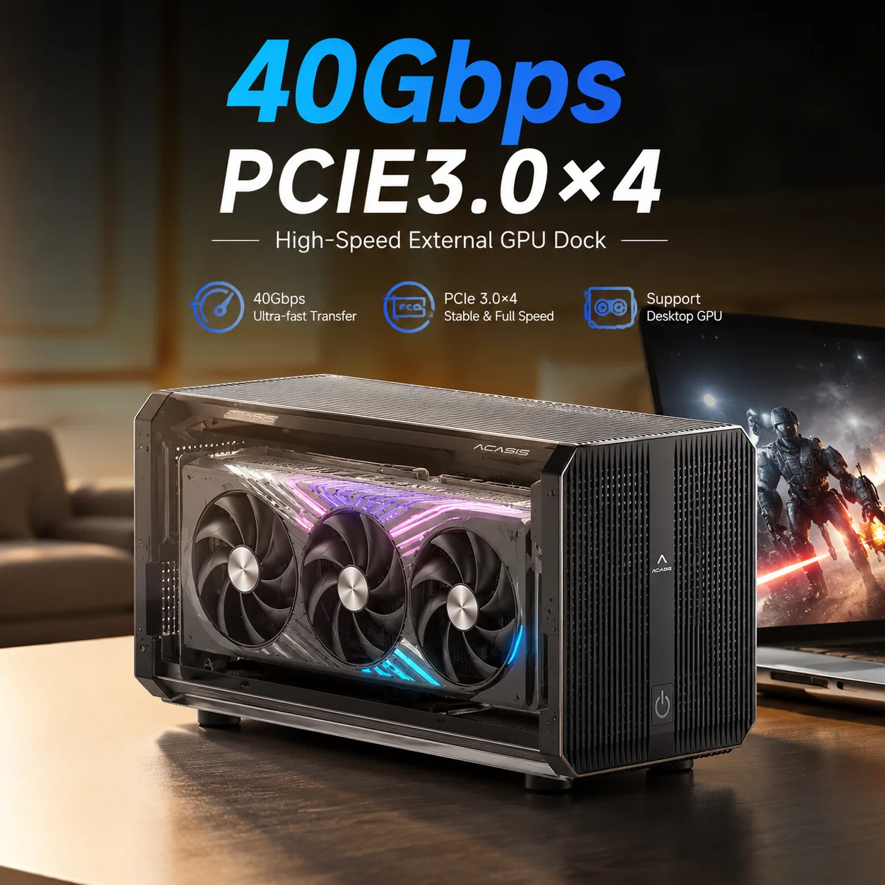 Thunderbolt 4 External Gpu Enclosure - Boîtier eGPU Acasis 40 Gbps avec