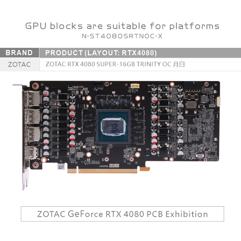 Bloc GPU Bykski N-ST4080SRTNOC - Rtx 4080 Super 16Gb avis et prix