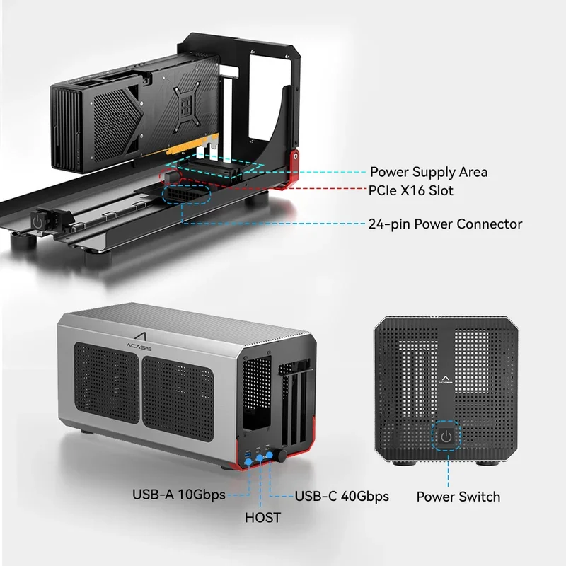 Boîtier eGPU Acasis 40 Gbps av - Thunderbolt 4 External Gpu Enclosure avis et prix